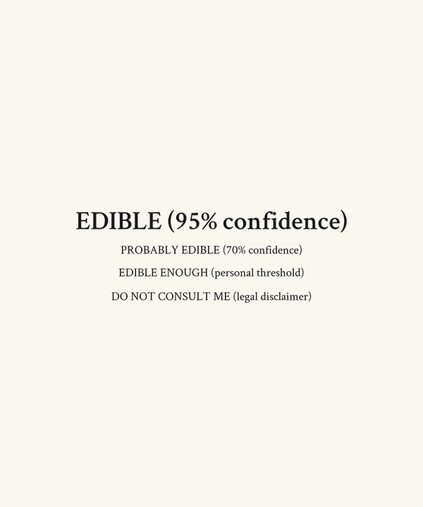Edible Confidence Interval Shirt — Funny Foraging Field Guide Tee, Mycology Absu