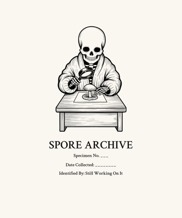 Spore Print Archive Skeleton Mycology Shirt