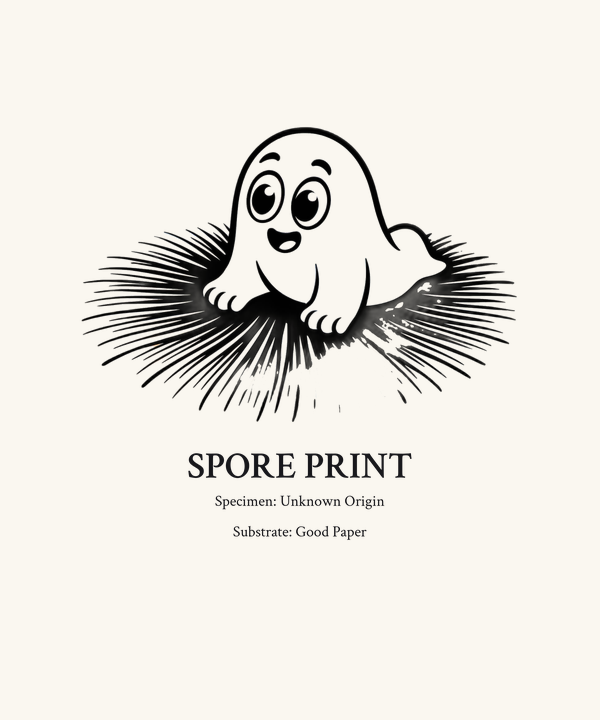 Ghost Spore Print Shirt — Dark Cute Mycology Tee, Funny Mushroom Ghost Gift