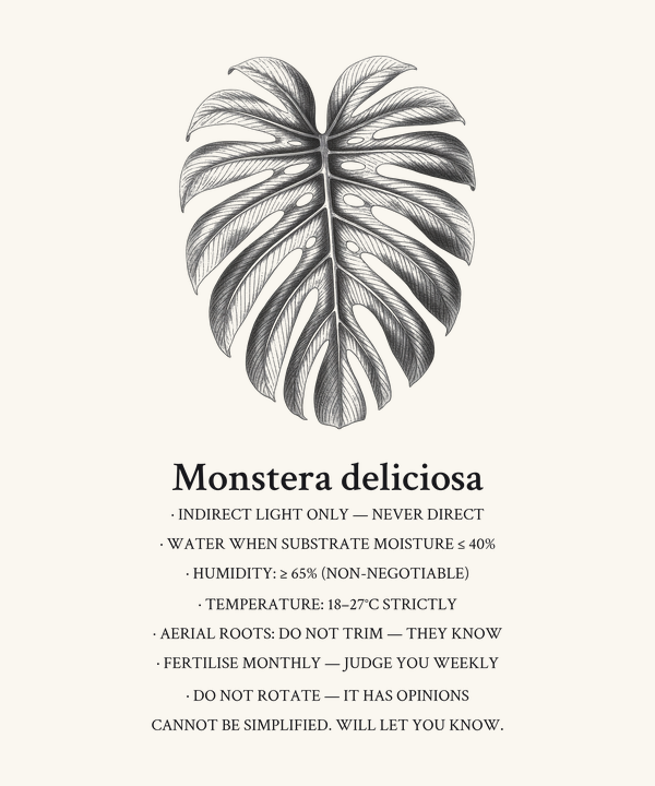 Monstera Deliciosa Botanical Care Label Shirt